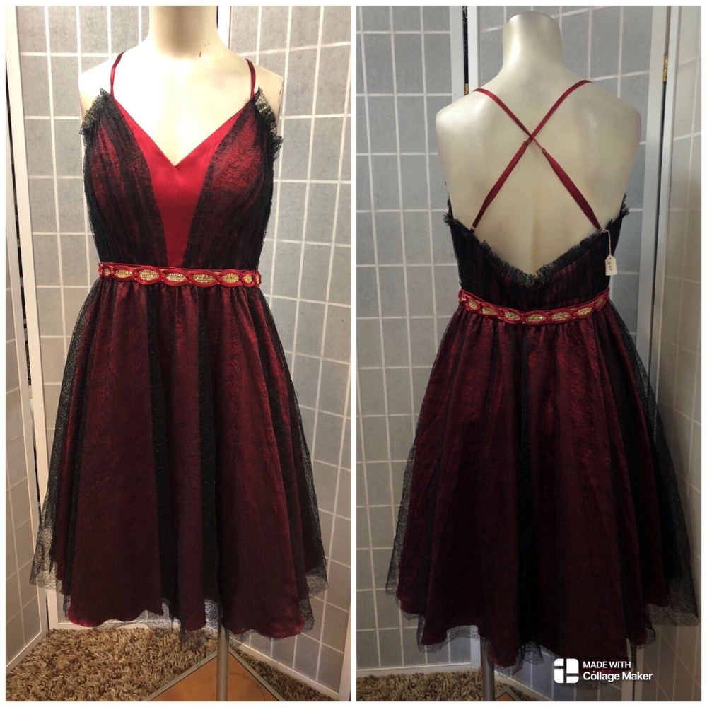 Morrell Maxie,Woman, party/Cocktail Dress, sz 8,red and black,cocktail dresses.!